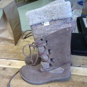 UGG Australia Torrey Woven Brown Leather Tall Winter Boots
